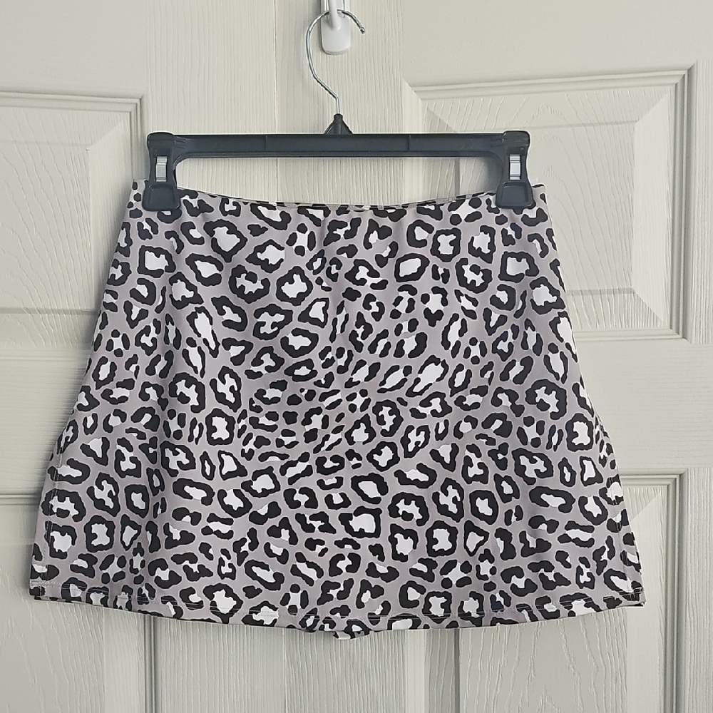 Hyperthreads Women's Leopard Print shorts lined tennis Skirt skort   CONT S
